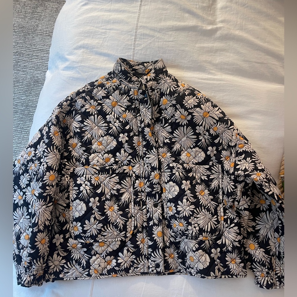 Daisy print Zara bomber jacket